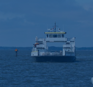 Knotts Island Ferry leaving port.