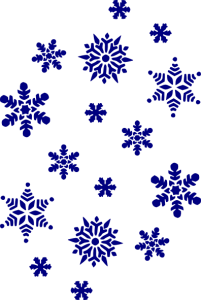 Many blue snow flakes