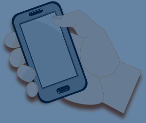 Hand holding a cell phone