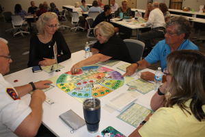Participants of the Citizens Academy playing an interactive game on creating a government budget.