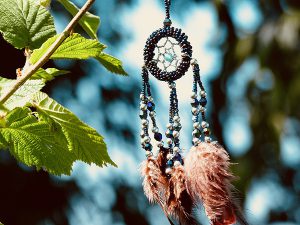 Dream Catcher with beads and feathers.