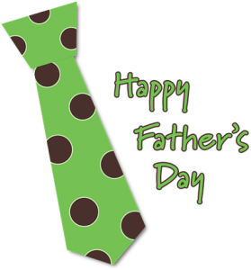 Green Tie with poka dots saying Happy Father's Day