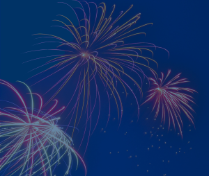 Fireworks at night.