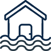 House with waves icon