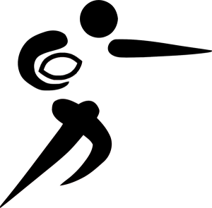 Silhouette of football runner.