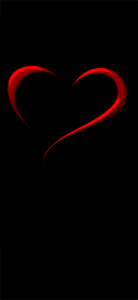 Black background with red heart.