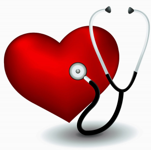 Heart with stethoscope.