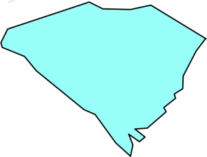 Blue map of South Carolina