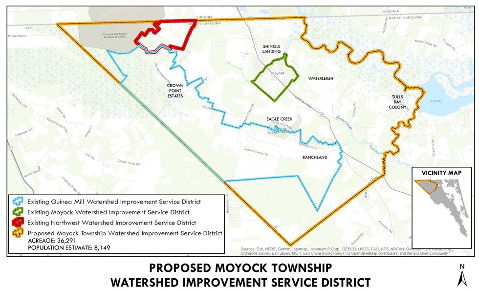 Map of proposed moyock township watershed improvement service district