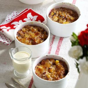 3 cups of oatmeal Brulee with cream.