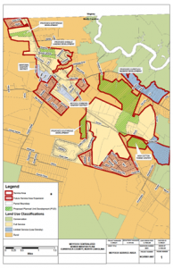 Detailed map outlining the Moyock Service Area with Land use Classifications