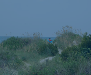 San Dunes with a blue sky in the background