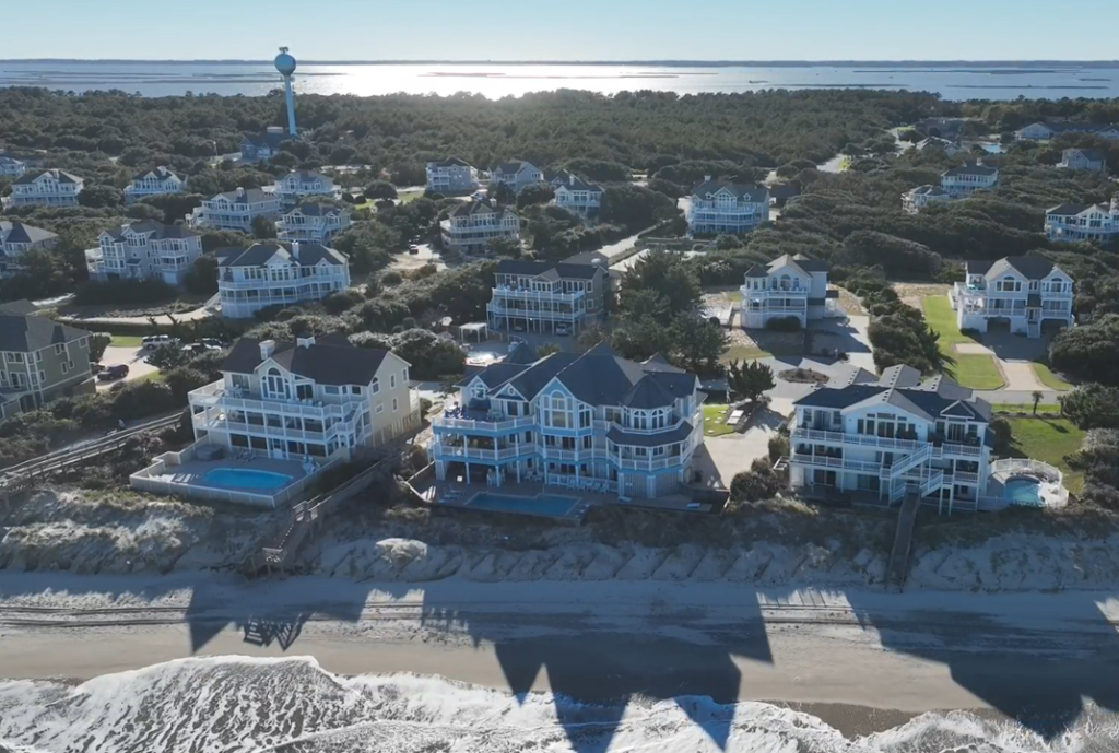 Houses in Spindrift development along the beach.