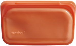 orange reusable stasher bag.