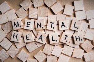 Block lettering spelling out Mental Health.